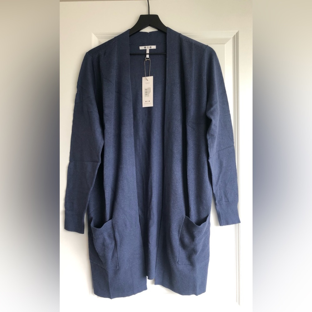 Three Dots Long Sleeve Ribbed Cardigan